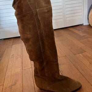 Suede thigh-high boots - worn once